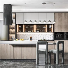 Medienos grūdų virtuvės spintelės